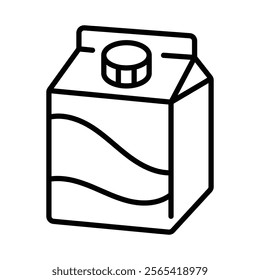 A box of milk or juice round line vector icon with editable stroke 