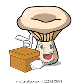 With box milk mushroom character cartoon