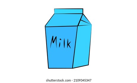 box with milk on a white background, vector illustration. a large blue cardboard box with a drink. natural drink, coffee additive