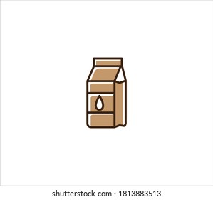 a box of milk vector icon illustration in simple outline style for bakery and pastry shop
