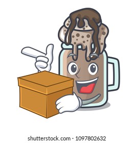 With box milkshake character cartoon style