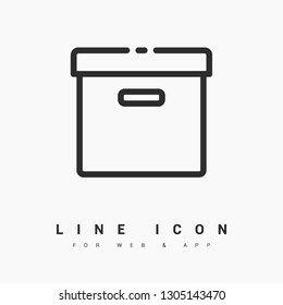 Box minimal icon. Pack line vector icon for websites and mobile minimalistic flat design.