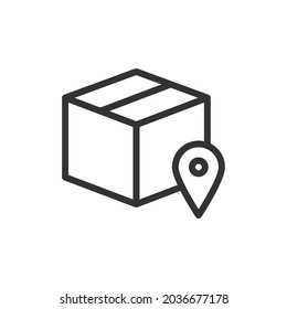 Icono de línea mínima de caja. Diseño de símbolo de trazo web. Señal de caja aislada en un fondo blanco. Icono de línea Premium.