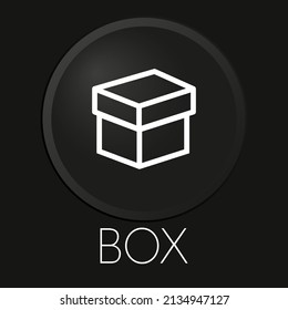Box minimal vector line icon on 3D button isolated on black background. Premium Vector.