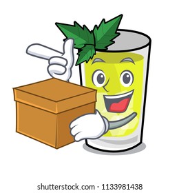 With box mint julep character cartoon