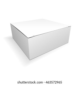 Box Mock Up. Illustration Isolated On White Background. Mock Up Template Ready For Your Design