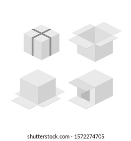 Box mockup set,Boxes set icon on white background