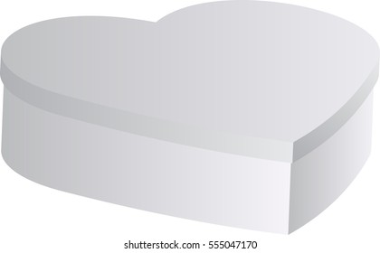 box mockup in the shape of a heartIllustration Isolated On White Background. Mock Up Template Ready For Your Design. Vector