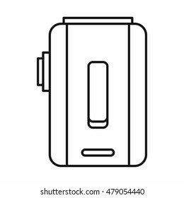 Box mod e-cigarette icon in outline style isolated on white background vector illustration