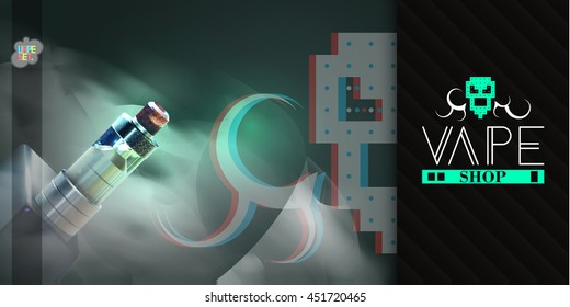 Box mod on green background in a pair of clubs
