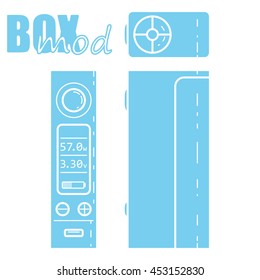 Box mod. Vaporizer. Illustration of Electronic cigarette.Vape trend.