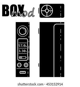 Box mod. Vaporizer. Illustration of Electronic cigarette.Vape trend.
