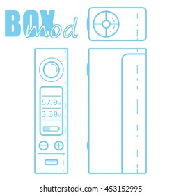 Box mod. Vaporizer. Illustration of Electronic cigarette.Vape trend.