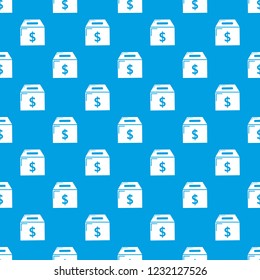 Box money pattern vector seamless blue repeat for any use
