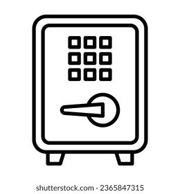 Box-Geld-Safe-Symbol-Vektorgrafik auf trendigem Design