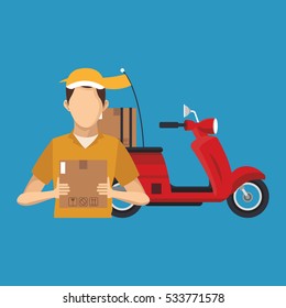 Box motorcycle and man of delivery concept design