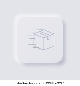 Casilla que se mueve rápido, concepto de entrega rápida, icono, blanco Neumorfismo diseño de interfaz de usuario suave para diseño web, interfaz de usuario de aplicación y más, botón, vector.