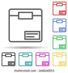 box multi color style icon. Simple thin line, outline vector of web icons for ui and ux, website or mobile application