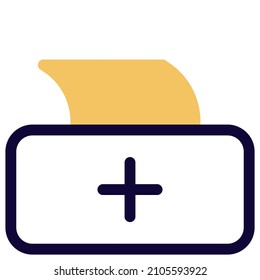 Box of napkin and tissue for cleanliness and hygiene maintenance icon