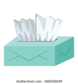 Box with napkins icon. Cartoon of box with napkins vector icon for web design isolated on white background