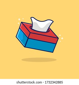 Box with napkins on isolated background. Vector Cartoon Icon Illustration.  Health And Medical Icon Concept purple Isolated. Flat Cartoon Style Suitable for Web Landing Page, Banner, Flyer, Sticker.