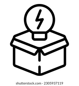 Box new idea icon outline vector. Launch strategy. Report creative