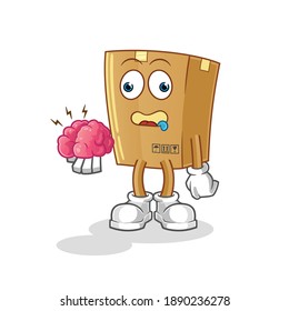 box no brain vector. cartoon character