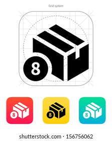 Box with number icon. Vector illustration.