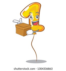 With box number one balloon isolated in mascot