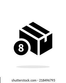 Box with number simple icon on white background. Vector illustration.