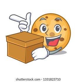 With box oat cookies above the mascot plate