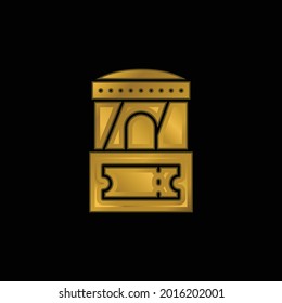 Box Office goldplattiertes Metalsymbol oder Logo, Vektorgrafik