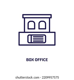 Box Office Icon From Cinema Collection. Thin Linear Box Office, Office, Box Outline Icon Isolated On White Background. Line Vector Box Office Sign, Symbol For Web And Mobile