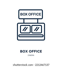 Box Office Icon From Cinema Collection. Thin Linear Box Office, Office, Internet Outline Icon Isolated On White Background. Line Vector Box Office Sign, Symbol For Web And Mobile