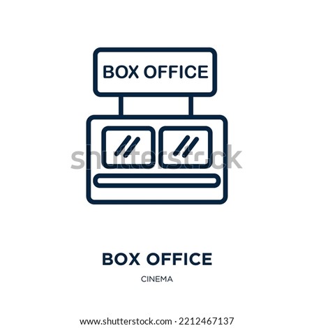 box office icon from cinema collection. Thin linear box office, office, internet outline icon isolated on white background. Line vector box office sign, symbol for web and mobile