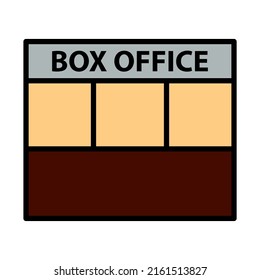 Box Office Icon. Editable Bold Outline With Color Fill Design. Vector Illustration.
