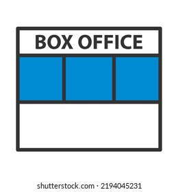 Box Office Icon. Editable Bold Outline With Color Fill Design. Vector Illustration.