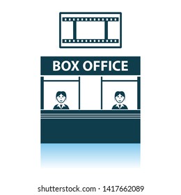 Box Office Icon. Shadow Reflection Design. Vector Illustration.