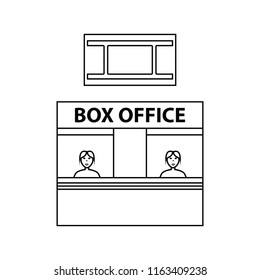 Box office icon. Thin line design. Vector illustration.