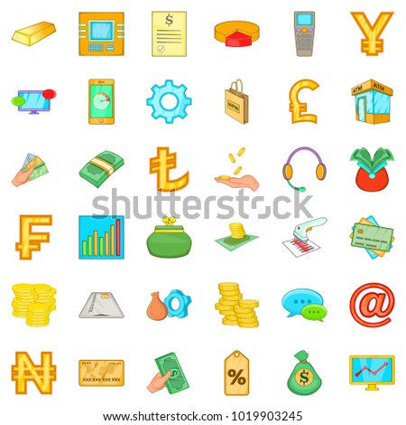 Box office icons set. Cartoon set of 36 box office vector icons for web isolated on white background