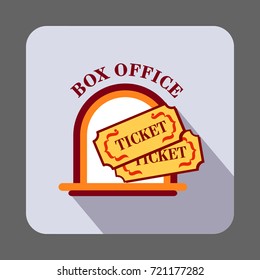 Box Office Ticket Concept Background. Cartoon Illustration Of Box Office Ticket Vector Concept Background For Web Design