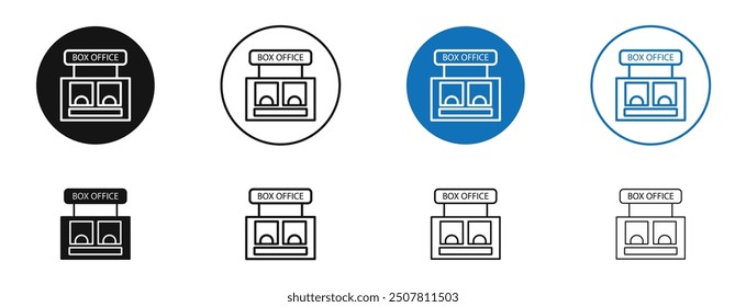Icono de Vector de taquilla en colores negro y azul