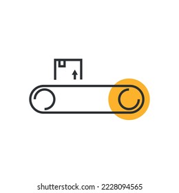 box on conveyor belt vector icon