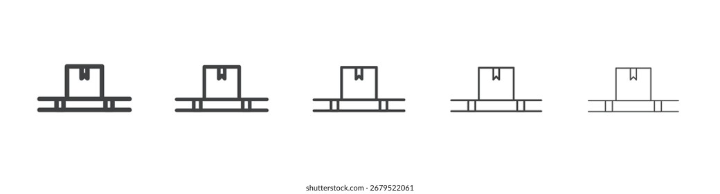 cuadro en un icono de paleta Símbolo de ilustración de gráficos de línea