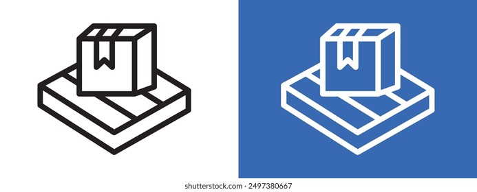 box on a pallet icon logo sign set vector outline