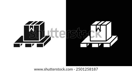 box on a pallet icon Symbol mark in filled style
