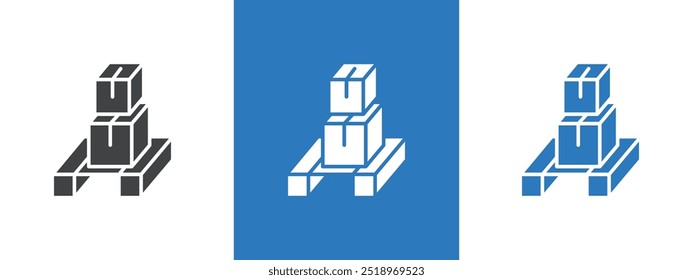 Caja en un icono de paleta Ilustración de línea delgada