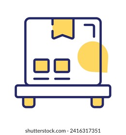 Box on a pallet, vector of logistics collection, cargo box pallet icon