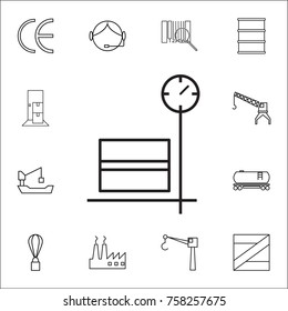box on storage scale cargo icon. Set of Logistic icons. Premium quality graphic design. Signs, outline symbols collection, simple thin line icon for websites, web design icon on white background