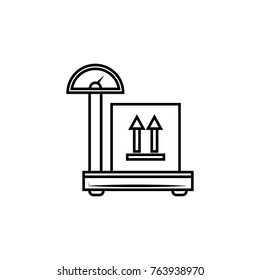 box on storage scale cargo icon on white background